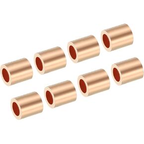 PATIKIL 1/8"/3mm Wire Rope Stop Sleeve,40 Pack Copper Crimping Loop Sleeve End for Wire Rope Cable Ferrule, Golden