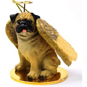 Conversation Concepts Pug Angel Dog Ornament - Fawn