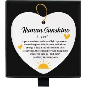 Teacher Gifts, Thank You Teacher Gifts Birthday Graduation Appreciation Retirement Going Away Farewell Gifts for Teachers, Human Sunshine Ceramic Hanging Ornaments Heart