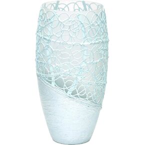 Handpainted Glass Vase for Flowers | Painted Art Glass Oval Vase | Interior Design Home Room Decor | Table vase 12 inch