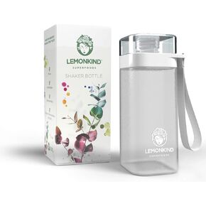 LEMONKIND BPA Free Tritan Eco-friendly Shaker Bottle, Clear/White - 400ml in Saudi Arabia