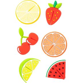 NPW Fruit Drink Markers, 6 Colorful Glass Drink Charms Fruit Garnish for Summer Birthday, Pool Party, Backyard Summer Theme, Party Decorations (Pack of 6)