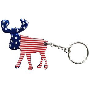 Generic moose Keychain Bottle Opener Beer Opener Tool Key Tag Chain Ring Accessories,Small practical, send husband, friends, dad, metal pendant animal beer key chain bottle opener, Blue, Red, White