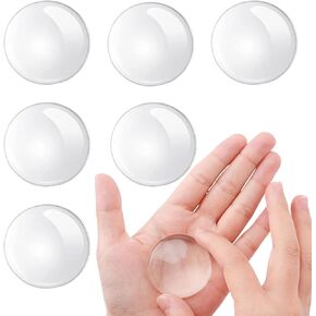 6 Pieces Wall Door Handle Stoppers - 2" Round Clear Soft Rubber Wall Protectors for Door Bumpers - Self Adhesive Door Knob Wall Shield for Home and Office Protective Wall Guards