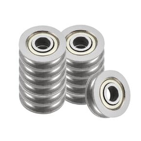 12pcs U604ZZ U-Groove Ball Bearing - [4x13x4mm] Double Metal Shielded Bearing, Carbon Steel, ABEC1