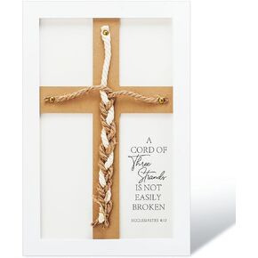 slcinwzdt A Cord of Three Strands Wedding Sign, Unity Cross for Wedding Ceremony, 15"×10" Wedding Knot Rope Ceremony, Unity Ceremony Ideas for Christian Wedding