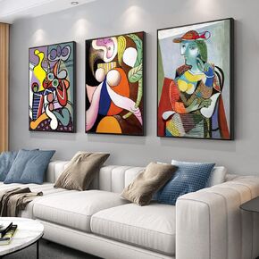Aesthetic Abstract Canvas Framed Wall Art Large Size 24" X 16" X 3 Pieces Modern Art Natural Minimalist Posters Prints Living Room Bedroom Bathroom Kitchen Office Wall Decor (White)