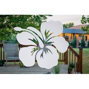 Rockmount Electronics (2 Pack) 5.8'' x 5.1'' Hawaiian Hibiscus Frosted Matte Vinyl Decals Glass Safety Stickers - for Keeping Children Safe, Alerting Birds, Dogs, Kids Warn, Window Door Indicator