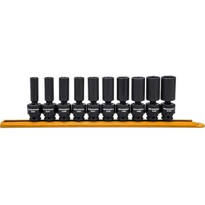 GEARWRENCH 10 Piece Deep Universal Impact Socket Set | 3/8 Inch Drive | 6 Point | Metric | 84924N