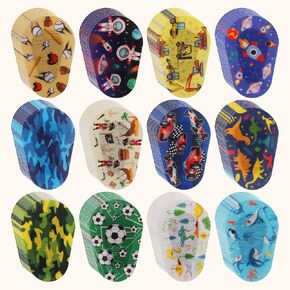 120 Pcs Adhesive Eye Patches for Kids Latex Free Kids Eye Patches Cute Adhesive Bandages for Amblyopia Disposable Eye Pad Light Blocking Lazy Eye Toddler Boys Girls Right Eye, 10 Styles (Active)