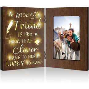 Gifts for Friend, 4x6 Picture Frame Wooden, Cool Birthday Gifts for Best Friends Ever, 4 by 6 Photo Frame for Tabletop Display