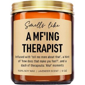 Funny Therapist Candle, Therapist Gifts, Occupational Therapy Gifts, Therapy Office Decor, Therapist Self Care, Christmas Gifts, Graduation, Mental Health Therapist Gifts for Women, Men