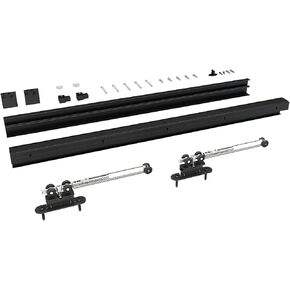 JUBEST 8FT Sliding Barn Door Hardware Track Kit, Aluminium Alloy Box Rail Wall Mount Barn Door Hardware, for Interior Wooden Door