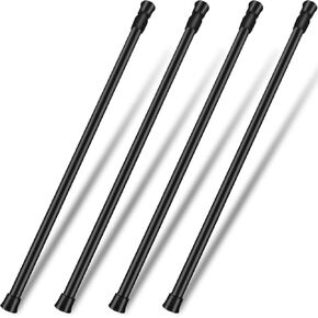 4 Pack Sliding Door Security, Bar Window Security Bars, Adjustable Sliding Glass Door Lock, Window Safety Lock Bar with Rubber Tips, Extendable Tension Rods 15.7-27.6 Inch for Children Home