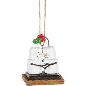 Ganz S'Mores Kissing Under Mistletoe Resin Christmas Tree Marshmallow Ornament S'Mores Collection by Midwest CBK