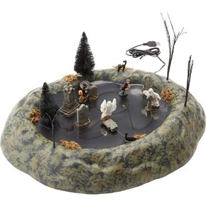 Department 56 Village Collection Accessories Halloween Ghosts in Graveyard Animated Figurine Set, 7.87 Inch, Multicolor