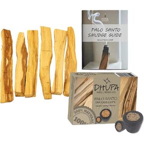 Palo Santo Sticks Premium Grade from Peru | Sacred Wood for Smudging, Meditation, Cleansing & Yoga (6 Pack + Smudge Cups)