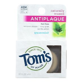 Toms Of Maine Natural Spearmint Antiplaque Flat Dental Floss, 32 Yard - 6 per case.6