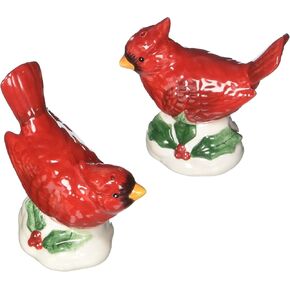 Cosmos Gifts Cardinal Couple Salt and Pepper Set, 2-7/8-Inch, Red
