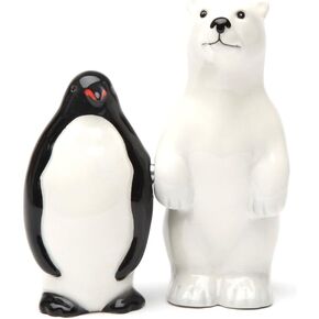 Pacific Giftware Polar OppositesMagnetic Ceremic Salt and Pepper Shakers