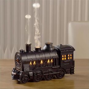 B&A Unique B&A Essential Oil Diffuser, 300ml Train Diffusers for Essential Oils Large Room,Aromatherapy Diffuser Cool Mist with 2 Light 2 Mist Mode Auto Shut-Off for Home Office Hotel, Black