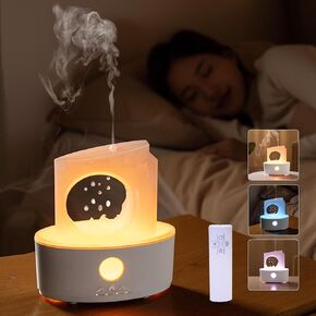 Raindrop Essential Oil Diffuser,300ml Night Light Aromatherapy Humidifier,Scent Diffuser for Home,3 Light Colors,Timed&Auto Shut-Off (Remote Control) Air Diffuser for Home,Bedroom,Office,Yoga(White)