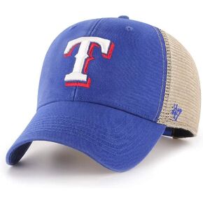 47 MLB Flagship Wash Mesh Primary Logo MVP Adjustable Hat, Adult One Size Fits All (Texas Rangers Blue)