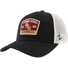 ZHATS Standard NCAA Officially Licensed Snapback Hat Big Rig Patch Black White Switchback