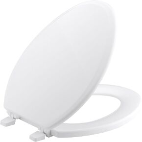 Elongated Wood Toilet Seat - White