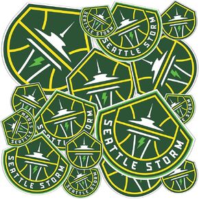 Desert Cactus Seattle Storm Stickers WNBA Women's National Basketball Association Officially Licensed Vinyl Decal Laptop Water Bottle Car Scrapbook (Type 1-1)