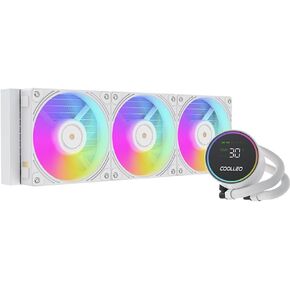 COOLLEO BL360 Digital CPU Cooler 360mm AIO CPU Cooler,Three-Phase Nine-Stage Water Pump + 3×Hurricane T28Mag PWM Fan 300W TDP Liquid CPU Cooler for AMD AM4/AM5 & Intel LGA 115X/1200/1700