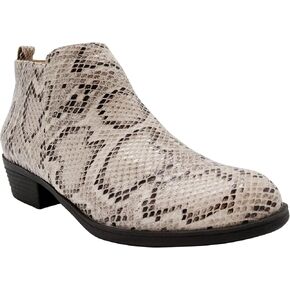 Sugar Women's Tikki Dress Block Heel Ankle Boot Ladies Side Zip Bootie with Triple Buckle Over Open Ankle in Kuwait