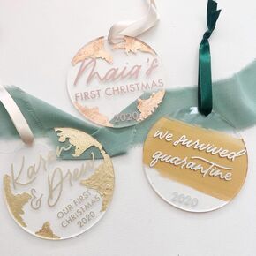 25 Pieces 3'' Clear Acrylic Disc Keychain Blanks, 1/8" Thick Round Acrylic Ornament with Hole, Perfect for DIY Acrylic Keychains, Place Cards, Name Plates, Wedding Favors, Christmas Ornaments