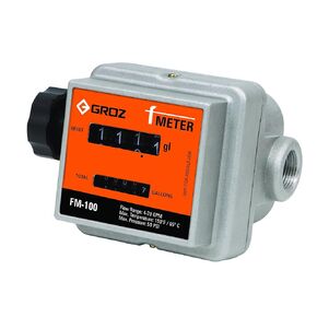 Groz 45682 F Meter Mechanical Fuel Meter, Gallons, 3/4" NPT Female