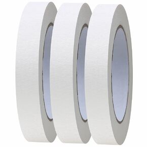 HYBSK General Purpose Masking Tape for Home, Office, School Stationery, DIY Arts, Painting, Bundling and General Use Beige White Tape -3 Rolls (0.75 Inch x 55 Yards)