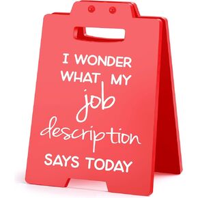 Funny Office Decor for Women Men Coworker Boss What My Job Description Sign Humor Office Cubicle Decor Sign Office Desk Decorations Red Sign Gifts for Nurse Work Bestie Colleague Team