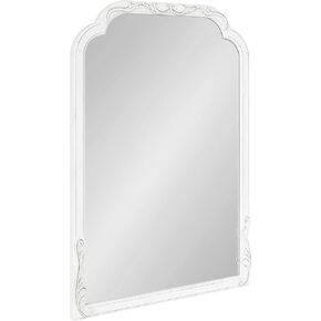 Kate and Laurel Fraimont Vintage Decorative Scalloped Arch Mirror with Ornate Detailing and Distressed Finish, 24x34, White