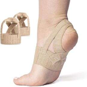 Tuli's X Brace Plus, Arch Support Brace and Compression with Added Strap for Sever's Disease, Plantar Fasciitis, and Heel Pain, 1 Pair, Small