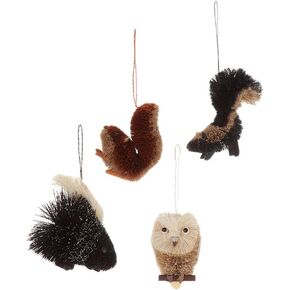 Kurt Adler Buri Woodland Animal Vinyl Christmas Ornaments 4 Assorted