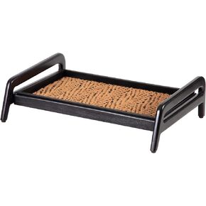 Anji Mountain 1-Tier Solid Wood Boot/Shoe Stand with Natural Rubber Tray and Coir Insert, Fits 2 Pair (26.5"x18.5"x 7.5"), Natural