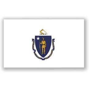 2-Pack Massachusetts State Flag Decal Stickers | Official Flag of Massachusetts Stickers |5-Inches by 3-Inches | Premium Quality Vinyl | PD327F