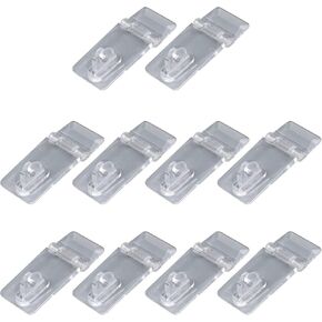 Coshar 10Sets Acrylic Hinge Lock Hasp Crystal Clear Hinge Hasps Flat Mount Hasp with Clear Plastic, 55x25MM, Transparent