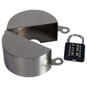Yardwe 1 Set Gate Valve Lockout and Safety Padlock Hose Bib Lock Outdoor Faucet Lock with Covers Garden Hose Tap Lock for Outside Water Spigot Faucet Knob Supplies