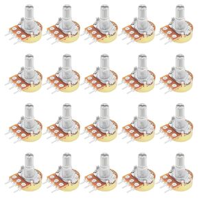 20Pcs WH148 Single-Joint Potentiometer B10K Variable Resistors 15mm Shaft 3Pins 10K Ohm Potentiometer (100K-20pcs)