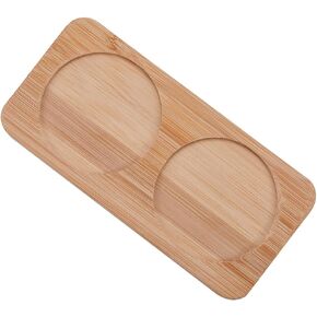 GORGECRAFT Wooden Salt and Pepper Mill Tray Bamboo Serving Tea Tray Peper Mill Holder Mills & Shakers Salt & Pepper Grinder Rest for 2 Mills Accessories Kitchen Storage Holder Home Decoration Crafts