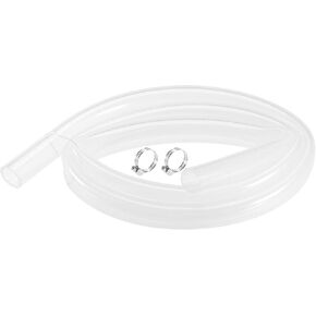 uxcell Silicone Tubing 19mm(3/4") ID 25mm(1") OD 5ft(1.5m) Silicone Rubber Tube Air Hose Water Pipe Clear with Clamps