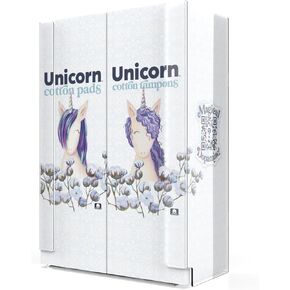 UNICORN Acrylic Wall Mounted Bathroom Dispenser Starter Kit Including One Cartridge 60 Count Organic Cotton Tampons & One Cartridge 40 Count Organic Cotton Pads