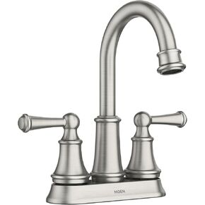 Moen Brecklyn Spot Resist Brushed Nickel Two Handle Centerset Lavatory Faucet, 3-Hole Bathroom Sink Faucet, 84162SRN