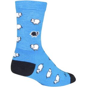 SockGuy Black Sheep 6in Wool Crew Cycling Sock - WCRBLACKSHEEP (Black Sheep - L/XL)