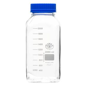 United Scientific® SIMAX Borosilicate Glass GL80 Media Bottle | Wide Mouth, Square, 2000mL (2L) | Each